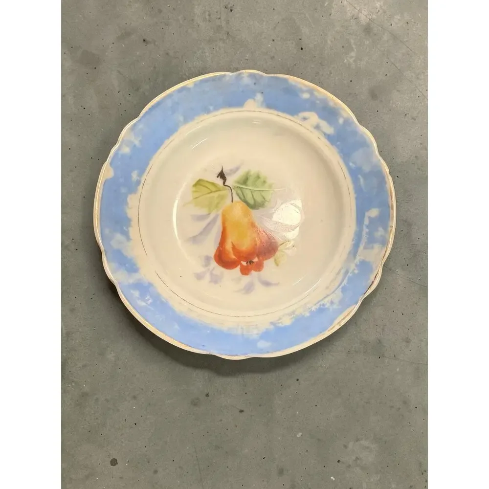 Antique Hand-Painted Porcelain Fruit Plates - Set of 10